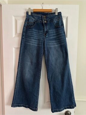 Women's High-Rise Wide-Leg Jeans in Dark Indigo